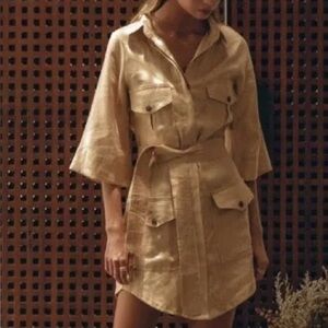 pampelone linen dress with belt M